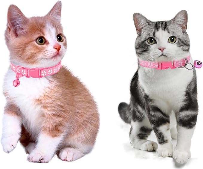 Dog Collar and Leash Set 3Pcs Puppy Collar and Leash Paw Print Whelping ID Collars Buckle Soft Nylon Litter Adjustable Pet Collar for Puppy Small Dogs Walking Training (Black Orange Blue)