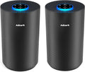 2 Pack Air Purifiers for Home Bedroom, ADTARK Air Cleaner with H14 True HEPA 3-in-1 Filter, Sleep Mode & Aroma Function, 3 Light Modes, Room Air Purifier with 3 Timer for Office, Dorm, Hotel (Black)