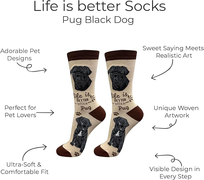 E&S Pets Pet Lover Socks - Dog & Cat Socks - Unisex Novelty Gifts