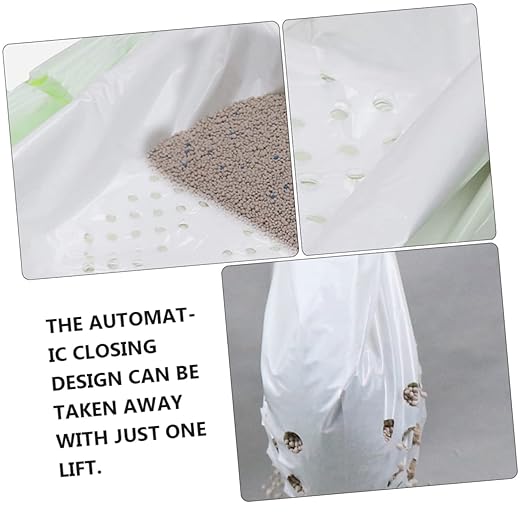 7pcs Cat Litter Filtering Bags Practical Pet Waste -up Pouches Automatic Closure for Easy Use for Litter Management White