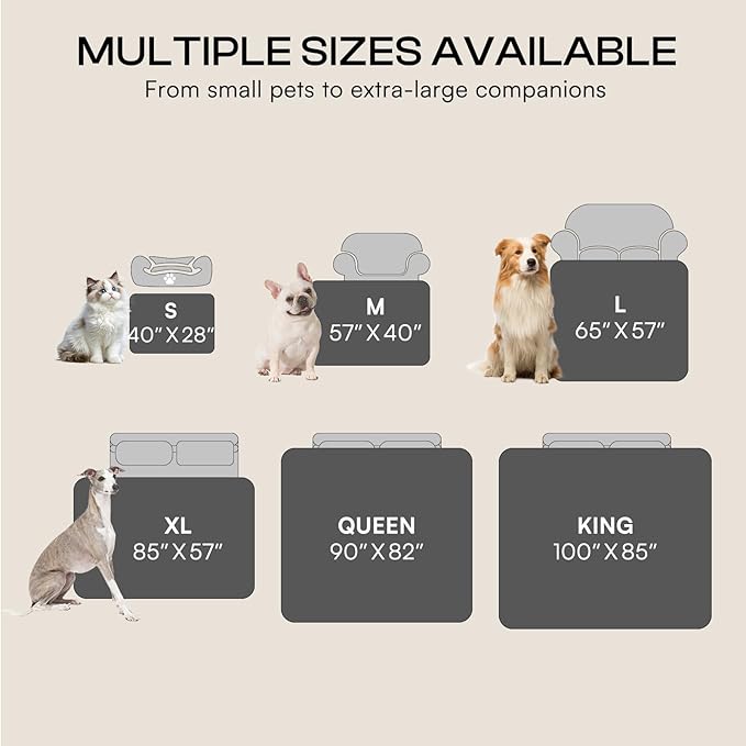 Luciphia Waterproof Pet Blanket, Liquid Pee Proof Dog Blankets for Sofa Bed Couch, Reversible Sherpa Fleece Furniture Protector Cover for Small Medium Large Dogs Cats,Light Grey Small（40" x 28"）