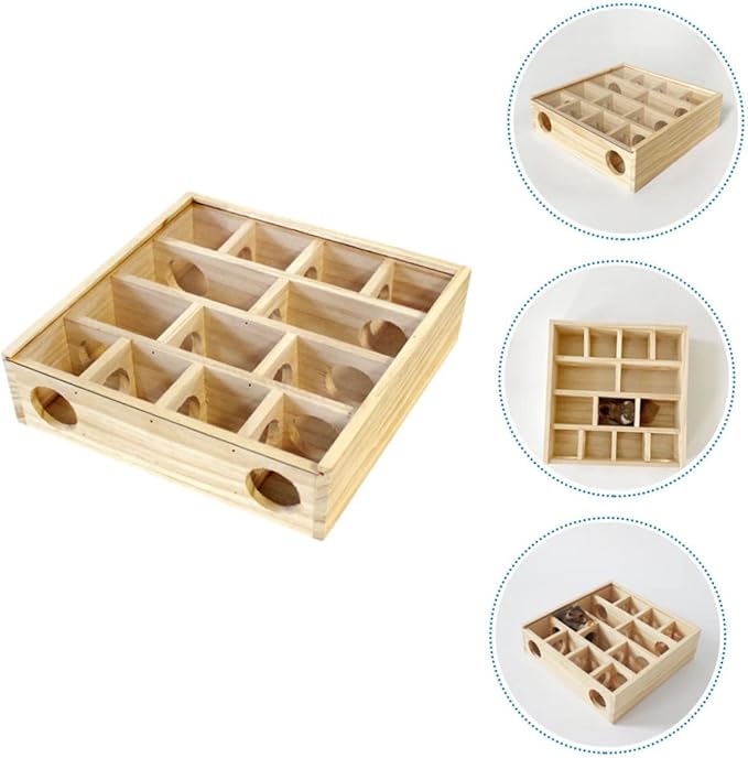 POPETPOP Wooden Hamster Maze Interactive Household for Pets Multi Design for Hamsters Chinchillas and Mice Dimensions Fun Pet Accessory