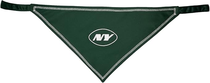 Pets First NFL New York Jets TIE Bandana, Size Small/Medium. Dog Bandana Scarf Bib for Pet Cat Dog. The Ultimate Game-Day, Party Bandana