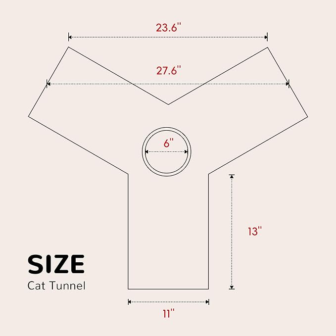 Tempcore Pet Cat Tunnel Collapsible Toy, 3-Way Kitty Tunnel with Peek Hole & Ball - Indoor Play Tube for Cats, Kittens, Puppy, Rabbit - Light Grey Boredom Relief Toy