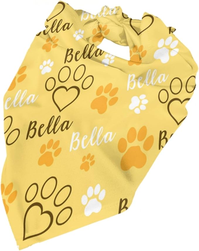 Custom Pet Scarf Personalized Dog Bandana with Name Personalized Add Your Text Bibs Triangle Head Scarfs Gift for Small Medium Large Dogs Cats Baby Puppy Pets Accessories