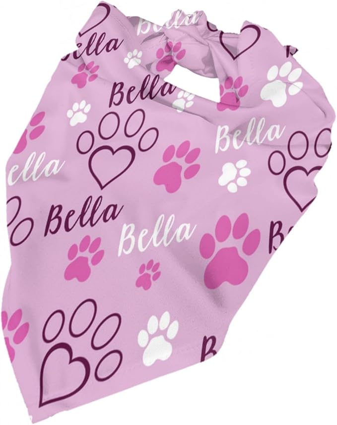 Custom Pet Scarf Personalized Dog Bandana with Name Personalized Add Your Text Bibs Triangle Head Scarfs Gift for Small Medium Large Dogs Cats Baby Puppy Pets Accessories