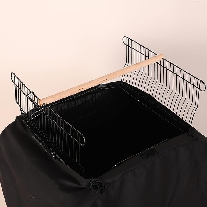 Colorday Good Night Bird Cage Cover for Large Bird Cage with Play Top (Patent Pending) (Black, 64")