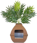 Good Pet Stuff Hidden Litter Box Planter, Decorative Cat Litter Enclosure with Carbon Filter, Artificial Plant, Easy Clean, Indoor Design, Courtyard Square Style, Essentials Kit, Mocha Brown