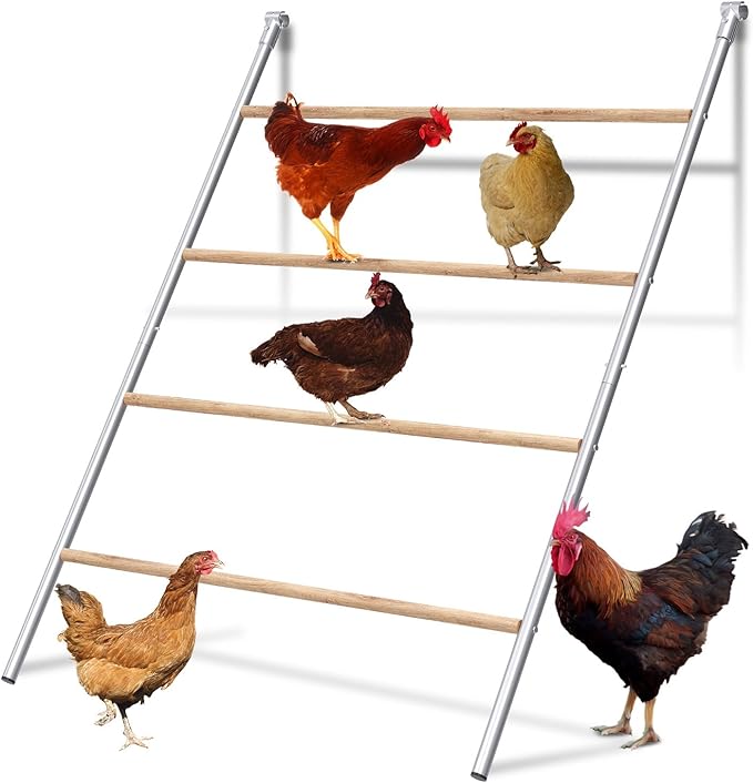 Chicken Perch, Chicken Coop Roosting Perch for Backyard Poultry, Chicken Coop Perch Easy to Assemble & Clean, Farm Chicken Toys (55" L x 40" W)
