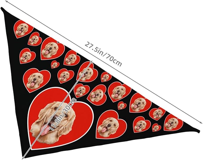 Custom Dog Bandana for Cat Dog Pet Add Your Design Personalized Neckwear Bandanas with Your Text Logo Image Customized Pet Scarf Funny Gifts Style 04