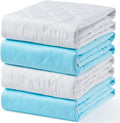 KANECH Washable Underpads 30"x34" (4 Pack), Waterproof Heavy Absorbency Reusable Incontinence Bed Pads for Adults, Elderly, Kids & Pets - Bedwetting Mattress Protector