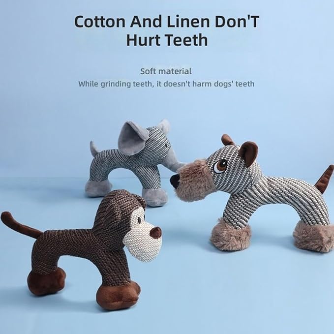 Xcho Linen Safari Companions Squeaky Dog Chew Animals Indestructible Dog Chew Toys Puppy Toys to Keep Them Busy for Small Medium Dogs Uitable for Indoor and Outdoor Throwing Play(Sheep)
