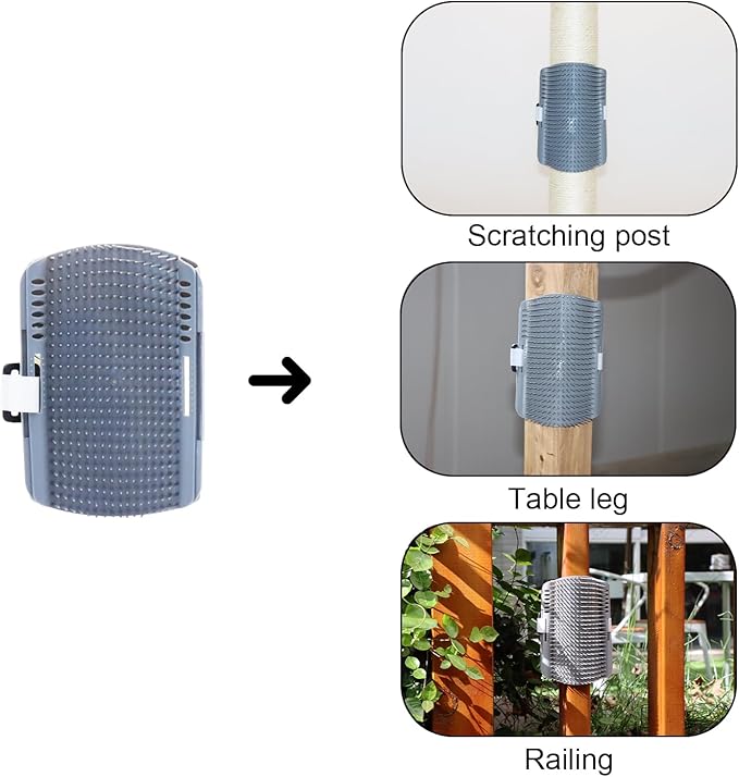 PEEKAB 32" Tall Cat Scratching Post Sisal Scratch Posts,with Hanging Ball and Self-Massage Brush Vertical Scratcher for Indoor Cats and Kittens Gray 32inches