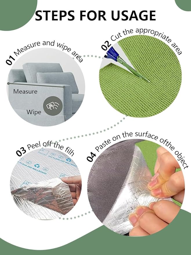 Cat Scratch Couch Furniture Protector, Adhesive Cat Scratch Pad Deterrent for Furniture, DIY Climbing Cat Scratcher Couch Protector from Cat Claws Scratching for Indoor (Green, 78.7x15.8Inch)