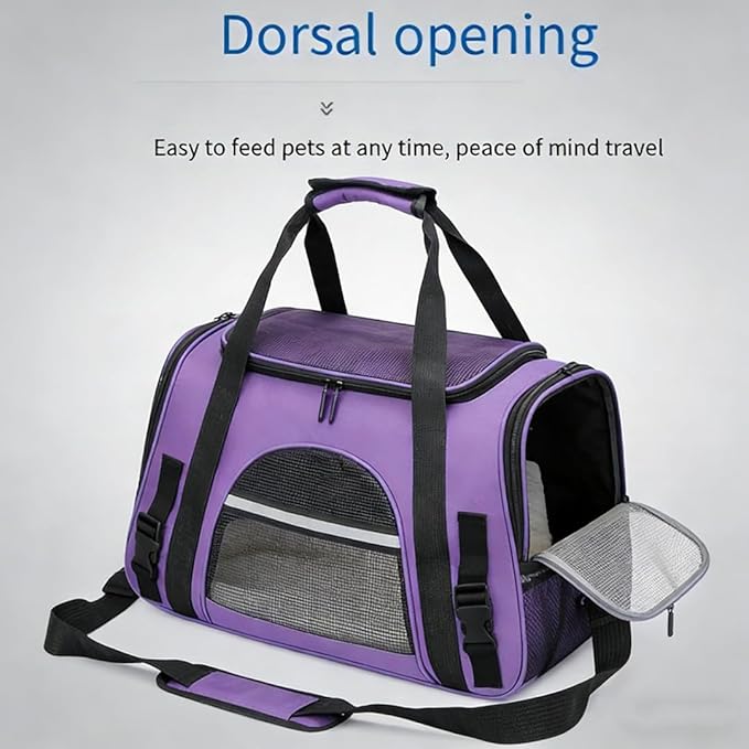 Cat Carriers, Dog Carriers, Pet Carriers – Airline-Approved Soft-Sided Bag for Cats & Small Dogs (Up to 15 lb), Foldable, Breathable Mesh, Privacy Cover, Washable & Lightweight