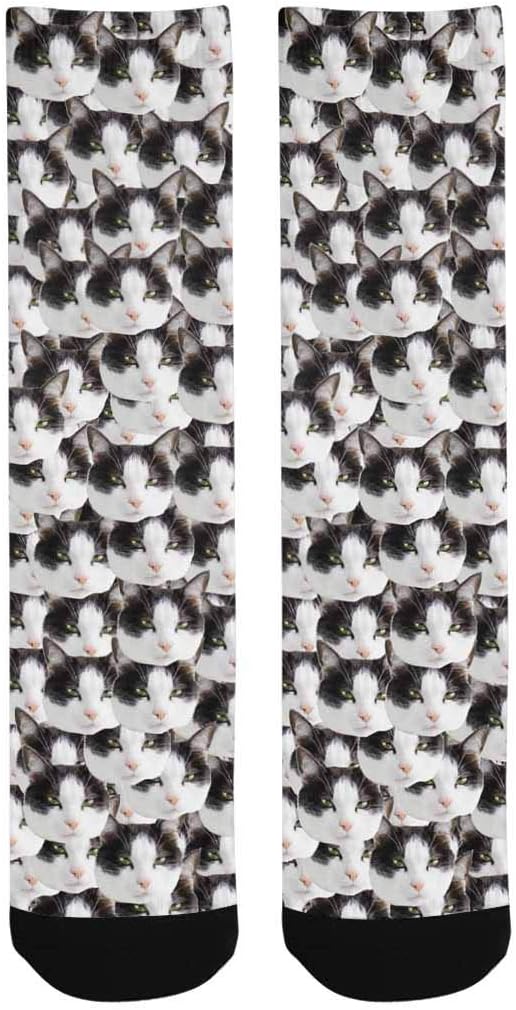 Custom Face Socks, Personalized Dog Lover Pet Photo Picture on Socks Unisex Athletic Crew Socks for Men Women