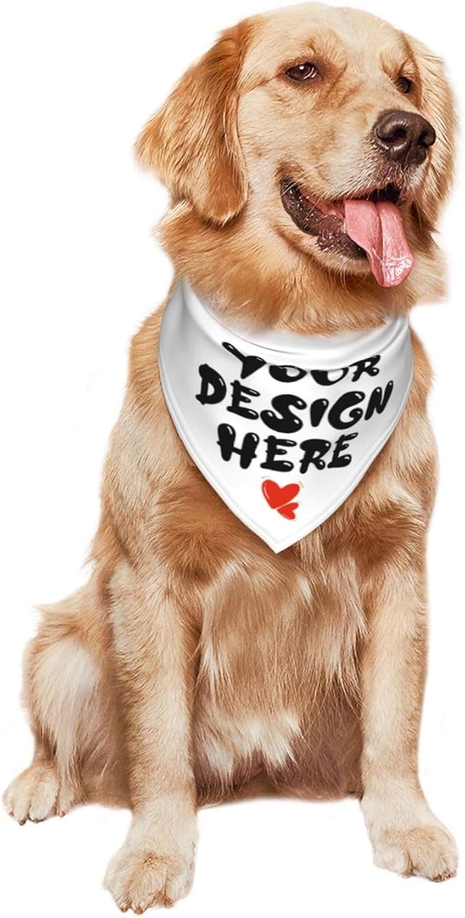 Custom Dog Bandana Add Your Text Photo Name Personalized Neckwear Bandanas Soft Customized Pet Scarf with Your Design Funny Gifts for Cat Dog Pet Style 06