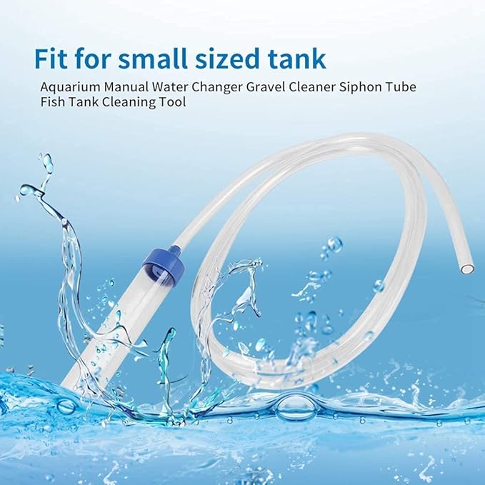 Manual Water Changer Gravel Cleaner Water Filter Syphon Tube Fluids Transfer Tool PVC Sand Vacuum Pump Fish Tank Tool (Small(Fit for: About 30L Small Fish Tank))