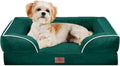 Comfort Expression Orthopedic Dog Bed for Medium Dogs 28x19 Inch, Waterproof Supportive Egg Crate Foam Medium Pet Bed with Removable Bolsters, Dog Couch with Washable Cover & Non-Slip Bottom, Emerald