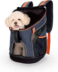 ibiyaya - Airline Approved Pet Carrier for Small to Medium Dogs and Cats - Dog Backpack Carrier, Breathable Mesh Material with Magnetic Buttons, Side Pockets, and Auto-Lock Zipper - Navy Blue
