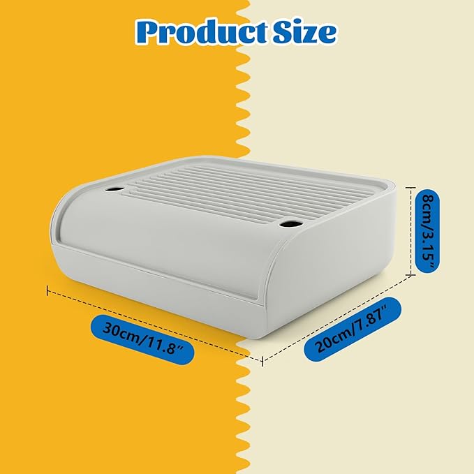 Litter Box Step, Cat Step/Ramp/Catcher with Filter Function, Easy to Clean, Ideal for Kitten & Elderly Cats (Light Grey)