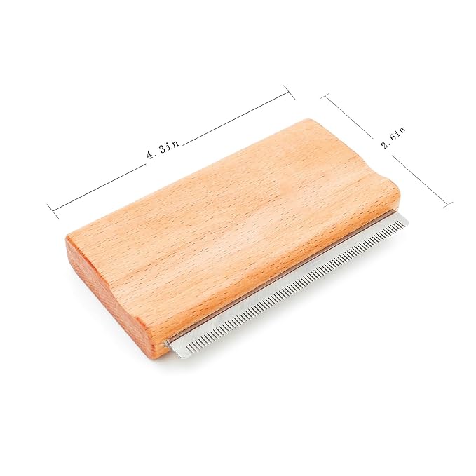 Deshedding Dog Brush with Wood Handle, Grooming Brush for Pets,Cat, Short Hair Dog Undercoat Brush, Deshedder Shedding Tool