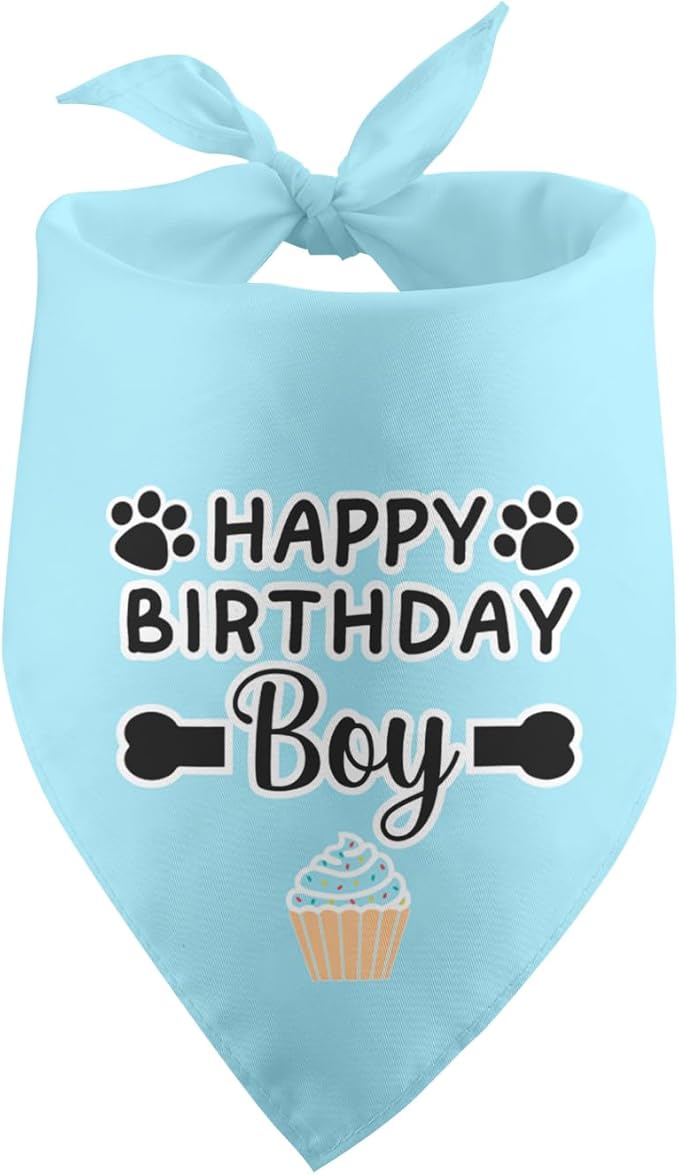 Dog Birthday Bandana Boy Happy Birthday Gifts for Dogs Photo Prop Party Supplies Puppy Pet Scarf Accessories for Dog Lovers