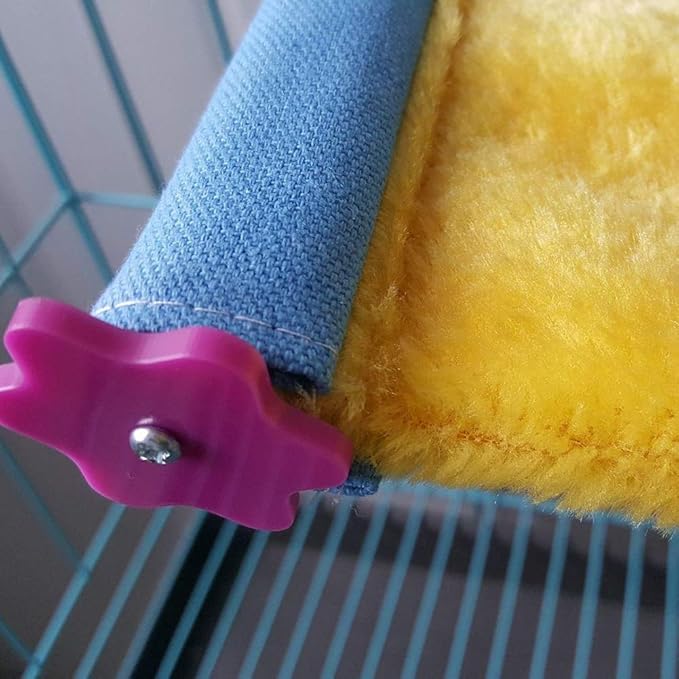 Bird Nest Bed Hammock Toy Hamster Warm Comfortable Hanging House Perch Stand for Parrot Parakeet Cockatiel African Grey Cockatoo Lovebird Conure Finch Chinchilla Rat Gerbil Cage Accessories (L)