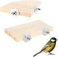 2PCS Bird Perch Platform Flat, Fan Shape and Rectangle Bird Cage Platform, 5.9 × 3.14 Inches Birds Perch Stand Platforms with Stainless Steel Washers for Cockatiel Rat Hamster Guinea Pig Conure