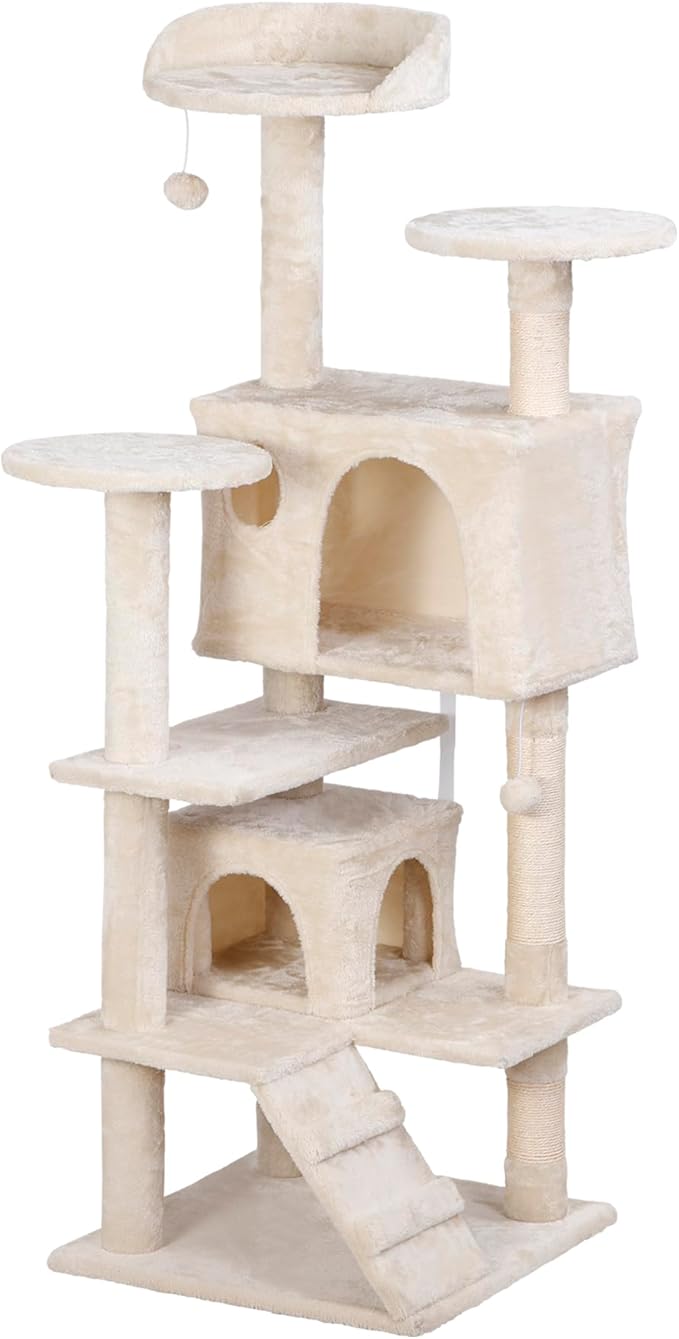Nova Microdermabrasion 54 in Cat Tree Tower for Indoor Cats Multi-Level Cat Condo Cat Bed Furniture with Scratching Post Kittens Activity Center