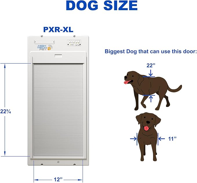Power Pet® Automatic Roll-Up Pet Door by High Tech Pet – Motorized Vertical Door, Pet-Activated, WiFi App Control, Safety Sensor, Airtight Security, 24/7 Timers