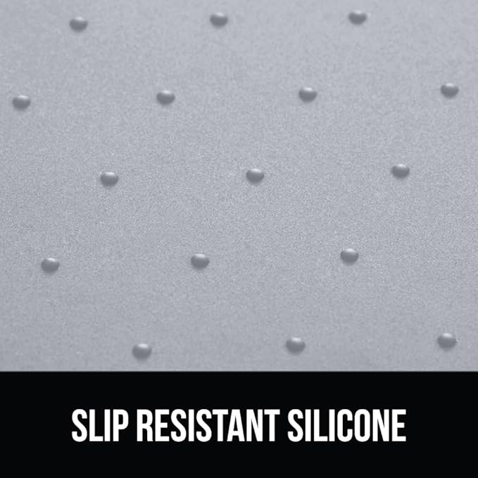 GORILLA GRIP 100% Waterproof Raised Edge BPA Free Silicone Pet Feeding Mat, Dog Cat Food Mats Contain Spills Protects Floors, Placemats for Cats, Dogs Water Bowl, Pets Accessories 16x10, Light Gray
