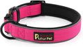 Plutus Pet Tactical Dog Collar, Reflective, Adjustable Heavy Duty Dog Collar, Soft Padded and Comfortable, for Small Medium and Large Dogs (Hot Pink, XS)