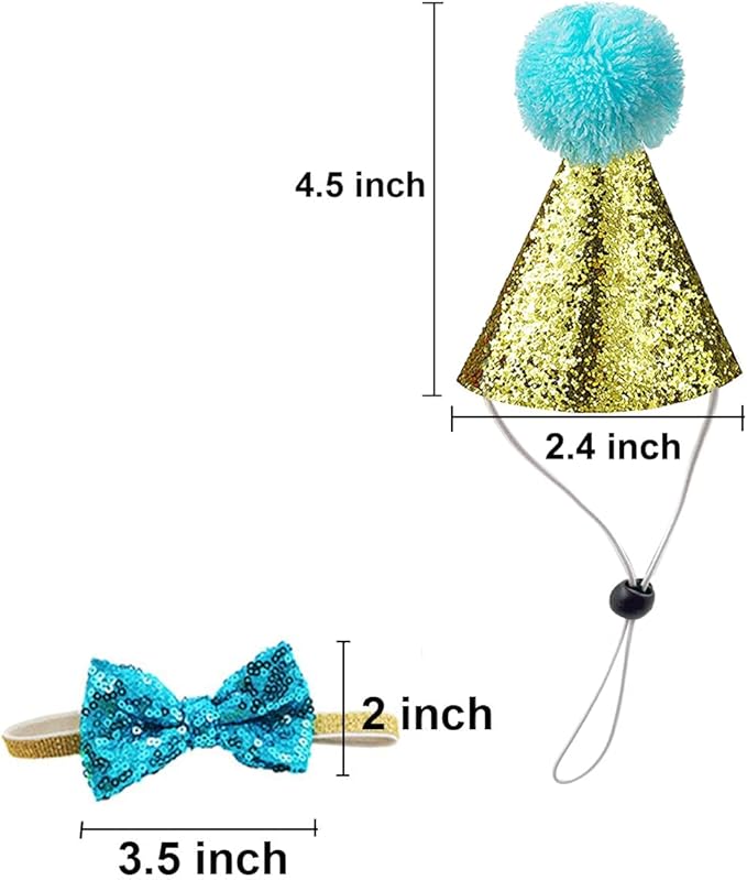 Christmas Pet Party Jazz Hat and Blingbling Bow Tie Breakaway Collar Set, Adjustable Headband for Kitten Puppy Small Dogs Cats (2/LB-Pink2)