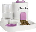 2-in-1 Gravity Pet Feeder & Water Dispenser for Cats Dogs - Large Capacity Cat Food Station with Water Bowl, Travel-Friendly (red)