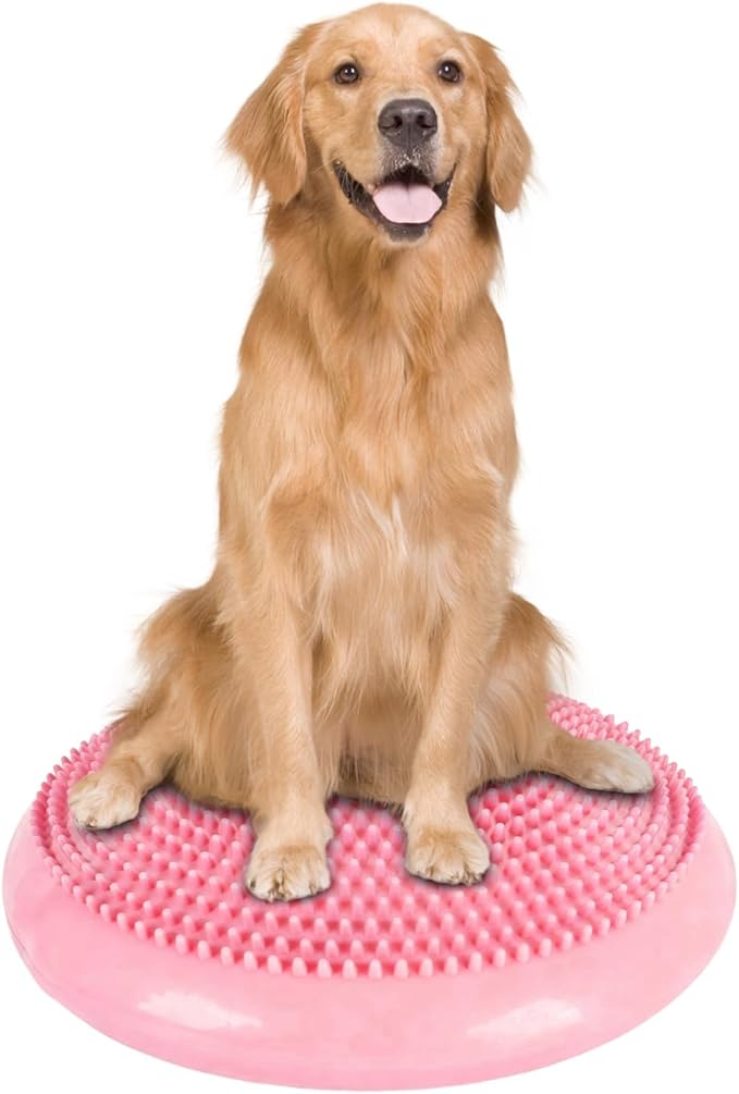 Dog Balance Disc 14", Dog Balance Equipment with Cushion and Pump, Pet Training Platform for Pet Rehabilitation Training, Strength Train Stability, Suitable for Small and Medium-Sized Pets