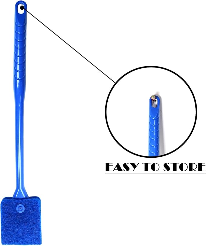 2PCS Fish Tank Cleaning Tools, Aquarium Double Sided Sponge Brush, Fish Tank Cleaner with Long Handle