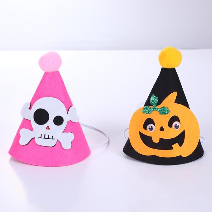 10 Pcs Halloween Dogs Hats Cute Ghost Halloween Cats Party Pet Pumpkin Set Puppies Kittens Grooming Accessories Costumes.