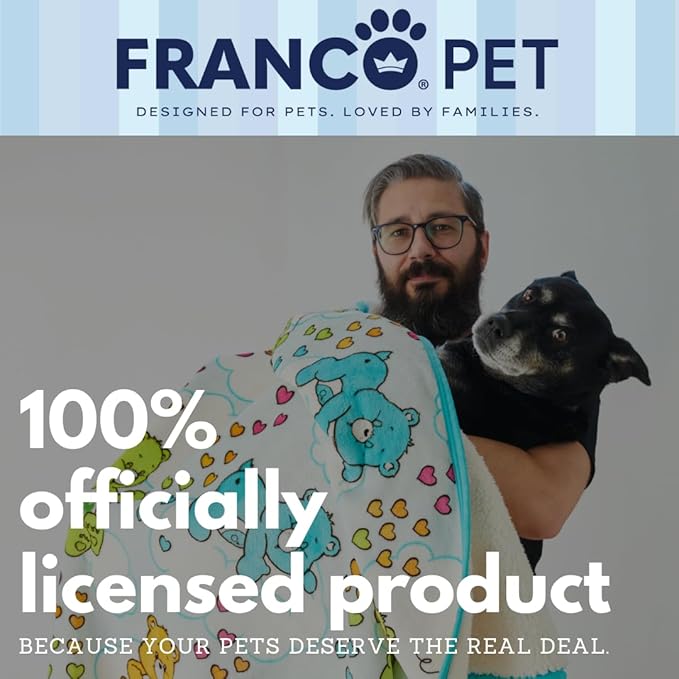 Franco Pet Care Bears Super Soft Cozy Waterproof Sherpa-Backed Blanket Throw for Large Dogs, Couch/Bed/Car, 50x60 (Officially Licensed Product)