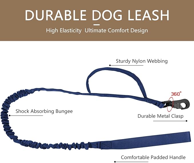 DAGANXI Tactical Dog Collar, Adjustable Military Training Nylon Dog Collar with Control Handle and Heavy Metal Buckle for Medium and Large Dogs, with Patches and Airtags Case (Midnight Blue-Set, XL)