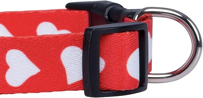Native Pup Valentine’s Dog Collar- Valentines Day Pet Collars- Valentine Girly Hearts- Pink Red Heart- Cute Boy Girl Puppy Gift- Adjustable for Small, Medium, Large Breeds (Red Heart, Medium)