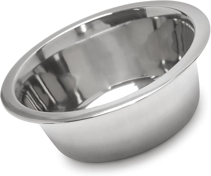 Jeffers Pet Standard Weight Stainless Steel Bowls for Dogs, Cats, Puppies, Kittens, Food & Water, Durable Feeding Dish, Travel, Camping, Indoor Outdoor Use, Dishwasher Safe - 3 Quart 2 Pack