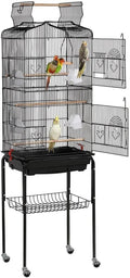 Yaheetech 64-inch Play Open Top Medium Small Bird Cage with Detachable Rolling Stand for Parrot Lovebirds Finches Canaries Parakeets Cockatiels Budgie Parrotlet Conures