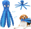 Octopus Dog Toys, No Stuffing Crinkle Dog Toys for Aggressive Chewers, Durable Interactive Chew Toys for Small, Medium and Large Dogs Training and Reduce Boredom (Blue)