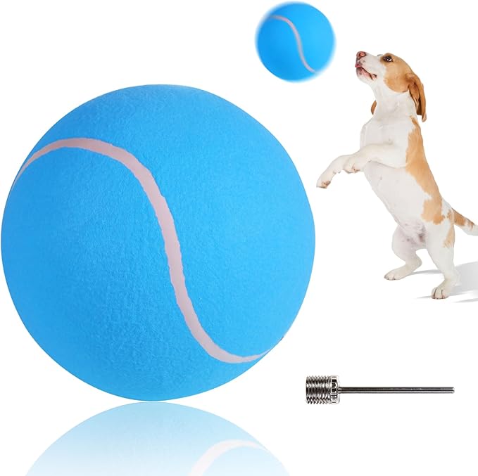 susu & wuwu Giant Tennis Ball for Dogs Yellow Big Tennis Ball for Dog Birthday Gift 9.5" Pet Toy Balls for Small/Medium/Large Dogs