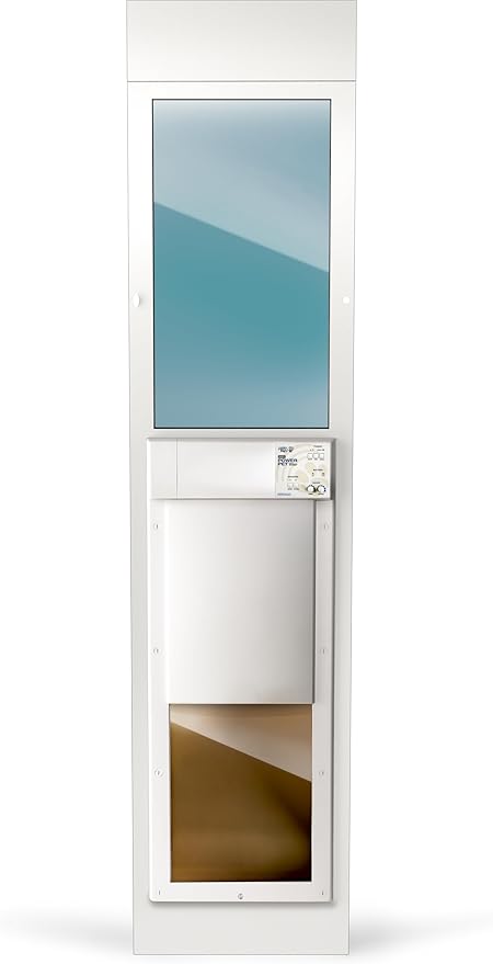 Power Pet WiFi Automatic Sliding Glass Patio Pet Door by High Tech Pet - Pet Operated Dog Door for Dogs 30-100 lbs. Heavy-Duty Aluminum Frame (75-80 1/4"), App Control, Safe, Air Tight, Easy Install