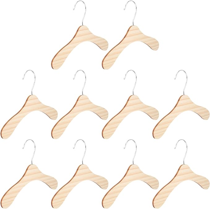 SUPVOX 10pcs 8.66-inch Solid Wood Pet Hangers Small Dog and Cat Clothes Hangers Sturdy Household Dog Supply Accessory