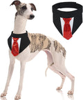 FUAMEY Dog Tie Bandanas,Formal Dogs Wedding Tuxedo Attire Puppy Collar with Ties Birthday Puppy Costume Adjustable Party Ball Tux,Doggies Valentines Cosplay for Small Medium Large Pet L