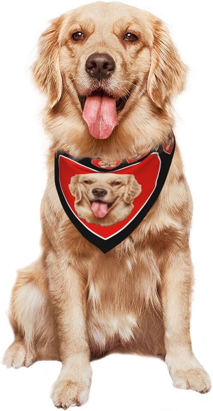 Custom Dog Bandana for Cat Dog Pet Add Your Design Personalized Neckwear Bandanas with Your Text Logo Image Customized Pet Scarf Funny Gifts Style 04
