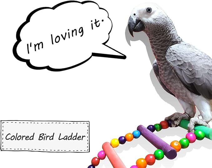 DS. DISTINCTIVE STYLE Bird Ladder Toys Coloured Flexible Parrot Swing Bridge Wooden Cockatiel Cage Hanging Climbing Ladder
